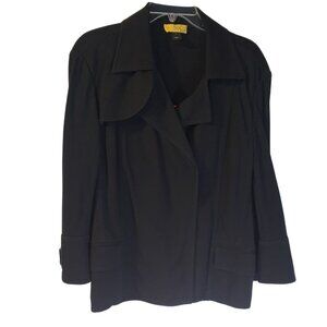 St John SoCa Women's Structured Viscose Jersey Jacket Size L Black Resort 09